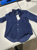 POLO RALPH LAUREN BLUE KIDS BUTTON DOWN LONG SLEEVE SHIRT - SIZE: YOUTH 6 - BLUE New