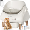 YIZFERN SELF CLEANING LITTER BOX FOR MULTIPLE CATS, AUTOMATIC - WOODEN