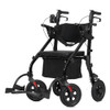 ELENKER ALL TERRAIN ROLLATOR WALKER TRANSPORT WHEELCHAIR COMBO 2 IN 1 - BLACK
