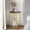 WiberWi Round Side Table, Modern Nightstand End Table