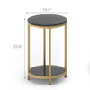 WiberWi Round Side Table, Modern Nightstand End Table