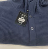 BLUE ICE PREMIUM MEN'S LOOSE FIT WAFFLE KNIT HENLEY PULLOVER HOODIE - 3XL - NAVY New