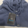 BLUE ICE PREMIUM MEN'S LOOSE FIT WAFFLE KNIT HENLEY PULLOVER HOODIE - 3XL - NAVY New