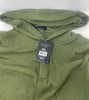 BLUE ICE MEN'S LOOSE FIT WAFFLE KNIT HENLEY PULLOVER HOODIE - SIZE: 3XL - OLIVE New
