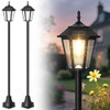 EYROSA 66" METAL SOLAR LAMP POST LIGHT 50 LUMENS 2 PACK SOLAR A03W - BLACK