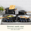 CUISINART CULINARY CERAMIC COOKWARE SET, 10 PIECE KITCHEN COOKWARE, 34CG-10BK