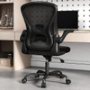 Sytas Home Office Chair with Flip-Up Armrest and Breathable Mesh Cushion Black New