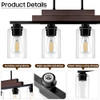 VERRON 4-Light Linear Chandeliers for Dining Room - Black & Reddish Brown