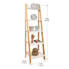 95083 ADEPTUS SOLID PINE WOOD 5 SHELF LADDER BOOKSHELF - WHITE NATURAL