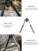 MAGPUL RIFLE BIPOD GUN REST FOR HUNTING AND SHOOTING MAG933 - BLACK