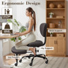 ATHOPE ERGONOMIC CROSS LEGGED OFFICE CHAIR WITH WHEELS - DARK BROWN