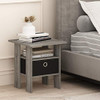 FURINNO ANDREY SIDE TABLE END NIGHT STAND OPEN SHELVES STORAGE 11157GYW/BK -NEW New