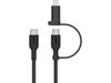 Belkin BoostCharge Pro 5' 60W 2-In-1 Braided USB-C and Lightning Cable, Black
