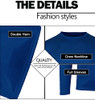 GALAXY BY HARVIC MEN LONG SLEEVE MOISTURE-WICKING CREW TEE, LARGE - NAVY New