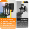 KONDRAS MOTION SENSOR PORCH LIGHT WITH GFCI OUTLETS 11.4'' DUSK TO DAWN - BLACK