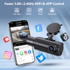 SHRINLUCK 4K+1080P+1080P 5.8GHZ WIFI DASH CAM FRONT REAR INSIDE FREE 64G - BLACK