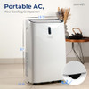 SereneLife Portable Air Conditioner, 14000 BTU (ASHRAE) SLPAC406W - White