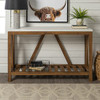 WALKER EDISON FARMHOUSE ACCENT LIVING ROOM END TABLE, 52 INCH, MARBLE/WALNUT
