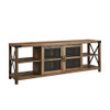 WALKER EDISON RUSTIC MODERN FARMHOUSE METAL AND WOOD TV STAND, 70" - Rustic Oak
