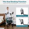 ELENKER UPRIGHT ROLLATOR WALKER STAND UP WALKERS FOR SENIORS WITH ARMREST GREEN