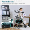 ELENKER UPRIGHT ROLLATOR WALKER STAND UP WALKERS FOR SENIORS WITH ARMREST GREEN