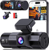 TUIFAC 4K 3 CHANNEL DASH CAM FRONT AND REAR INSIDE GT805 - BLACK
