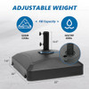 SIMPLE DELUXE 125LB CAPACITY FILLABLE MOBILE PATIO UMBRELLA BASE - BLACK