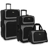 U.S. TRAVELER NEW YORKER LIGHTWEIGHT EXPANDABLE ROLLING LUGGAGE - BLACK New