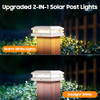 BOSCEOS SOLAR POST LIGHTS OUTDOOR 12-PACK, 2 LIGHTING MODES 16 LEDs, WHITE New
