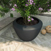 LeisureMod Basalt Tall Planter Fiberstone MgO Clay 20 24 28 31 Black VP15BL