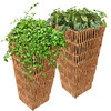 SUNNYDAZE HYACINTH INDOOR/OUTDOOR POLY-WICKER PLANTERS SET OF 2 BARLEY BLK/BRWN