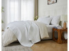 CALLIE COLLECTION 3-PIECE CALLIE SEERSUCKER TEXTURED QUILT & SHAM SET - WHITE New