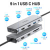SELORE&S-GLOBAL USB C DOCKING STATION DUAL MONITOR 9 IN 1 TRIPLE SEUC0304 - GRAY