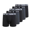 HUCOREM157496 HURLEY MENS 5 PACK STRETCH BOXER BRIEFS BLACK/CASTLEROCK SIZE: M New