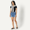 AMAZON ESSENTIALS WOMEN'S MEDIUM STRETCH SLIM-FIT MID-RISE 4“ JEAN SHORT -SIZE 4