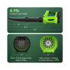 ELRINA LEAF BLOWER CORDLESS WITH 2 X 3.0AH BATTERIES AND CHARGER - GREEN