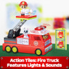 TILE TOWN FIRE STATION MAGNETIC TILES SET, 66 PIECE KIDS MAGNET TOY AGES 3-6 New