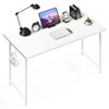 YSSOA SMALL SPACE WRITING DESK WITH HEADPHONE HOOKS MODERN HOME OFFICE - WHITE