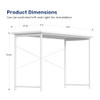 YSSOA SMALL SPACE WRITING DESK WITH HEADPHONE HOOKS MODERN HOME OFFICE - WHITE