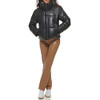 LEVI'S WOMEN'S VEGAN LEATHER QUILTED SHORT PUFFER JACKET - WOMEN M - BLACK New