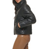LEVI'S WOMEN'S VEGAN LEATHER QUILTED SHORT PUFFER JACKET - WOMEN M - BLACK New