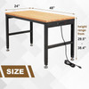 HARIPUL 48" ADJUSTABLE WORKBENCH WITH POWER OUTLETS, 2000 LBS - BURLYWOOD