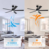 VACZON 52-IN BLACK WITH BLACK/BROWN WOOD BLADES LED CEILING FAN - BLACK New