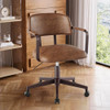 BERYTH Home Office Desk Chair PU Leather Mid-Century Modern DESK MID-BROWN New