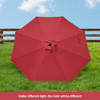 HealSmart 9ft Patio Umbrella Push Button Tilt/Crank Outdoor Market Yard - Red