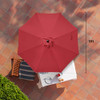 HealSmart 9ft Patio Umbrella Push Button Tilt/Crank Outdoor Market Yard - Red