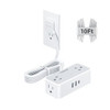 TESSAN Flat Plug Extension Cord 10FT Surge Protector Power Strip, 900 Joules
