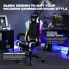 X ROCKER PC GAMING DESK CHAIR WITH WHEELS ADJUSTABLE ERGONOMIC - BLACK AND WHITE