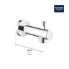 GROHE CONCETTO DIVERTER TUB SPOUT, WALL MOUNT, 1-HOLE,STARLIGHT CHROME - CHROME