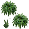 Artificial Boston Fern Bush Set of 2 45Inch Fake Ferns with 55 Fronds